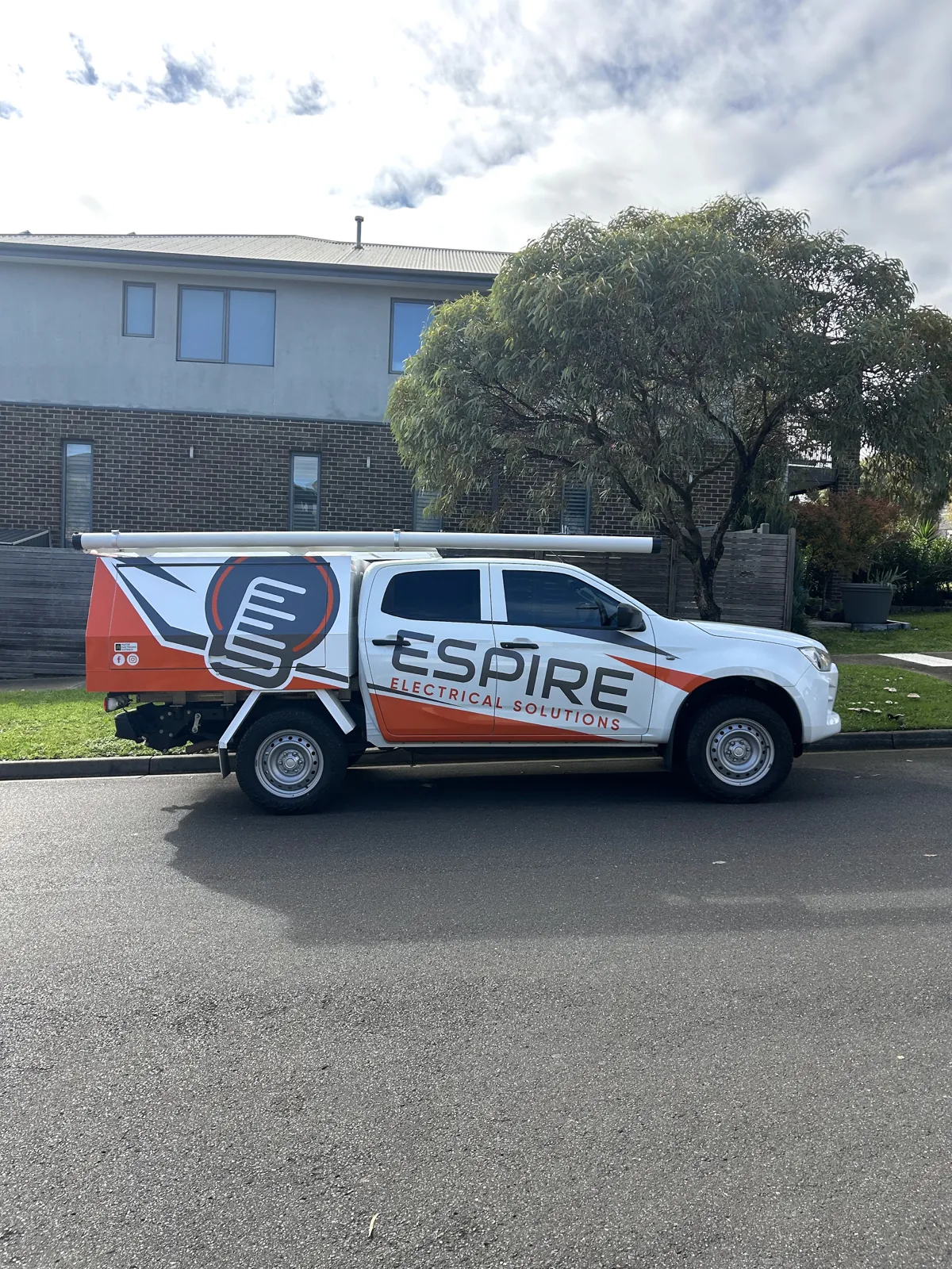 Espire Electrical van parked outside a local property in Melbourne’s north