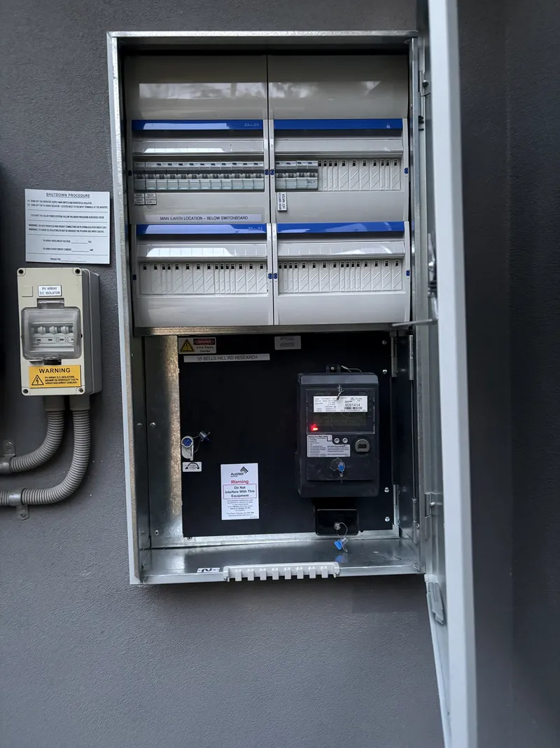 Neatly fitted switchboard circuit breakers by Espire Electrical